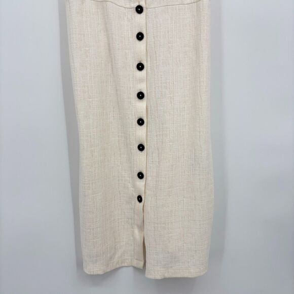 Madewell White Midi Dress with Black Buttons - Picture 6 of 11